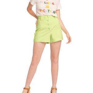 Samantha Pleet High Rise Eclipse Shorts Button Front